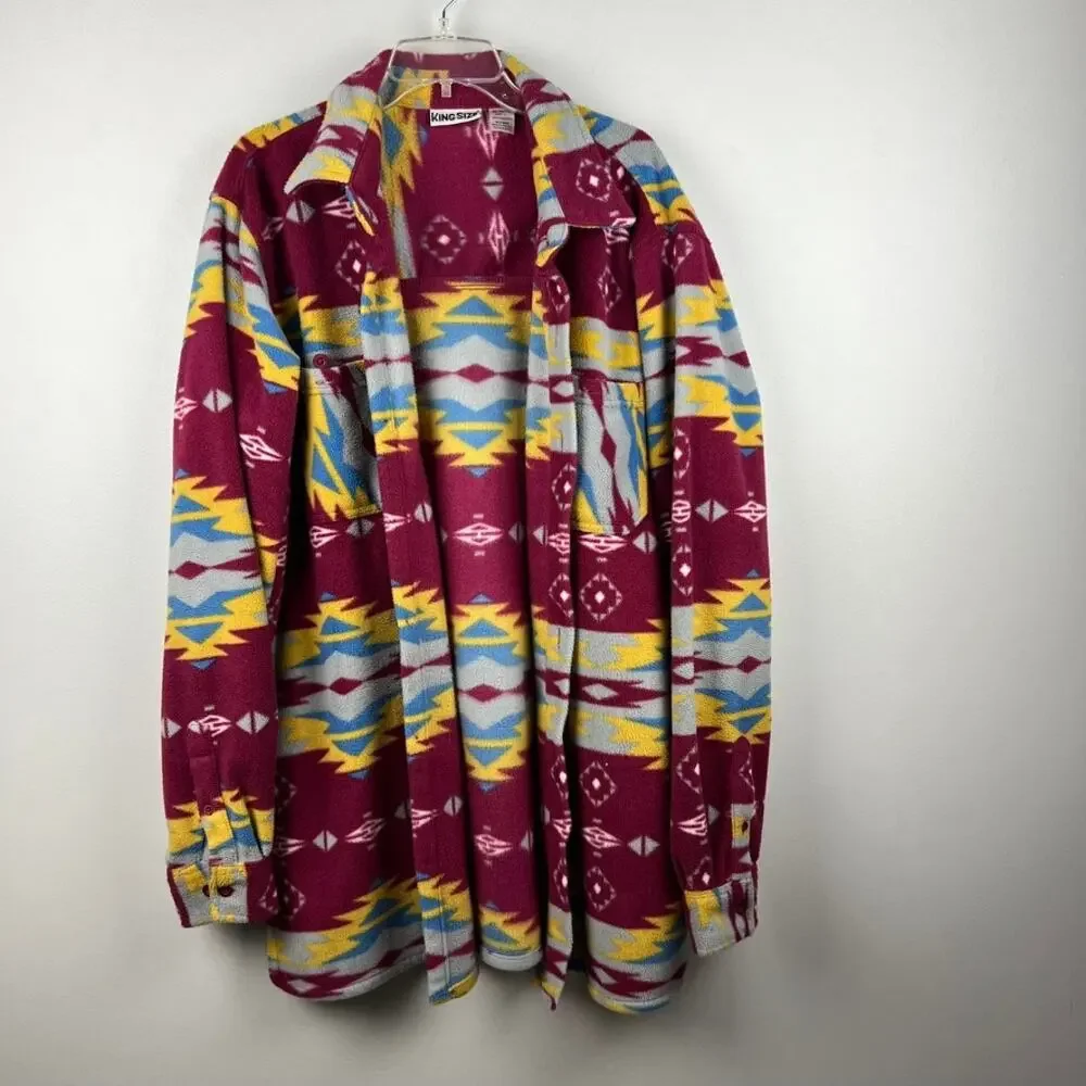 Vintage Aztec Graphic Printed Shacket